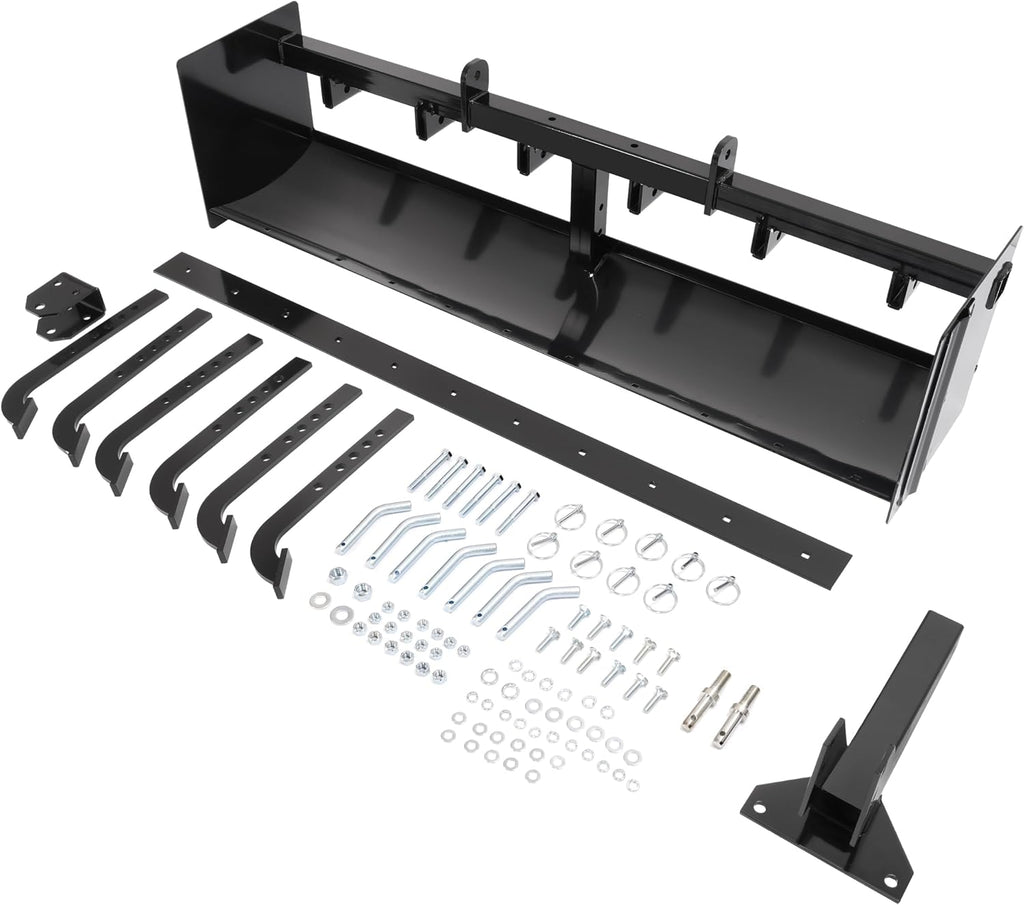 ECOTRIC 55' 3-Point Box Scraper Compatible with CAT-0 Garden Lawn Mower Tractor w/Adjustable Blade for Gravel Snow Landscaping Construction Agriculture