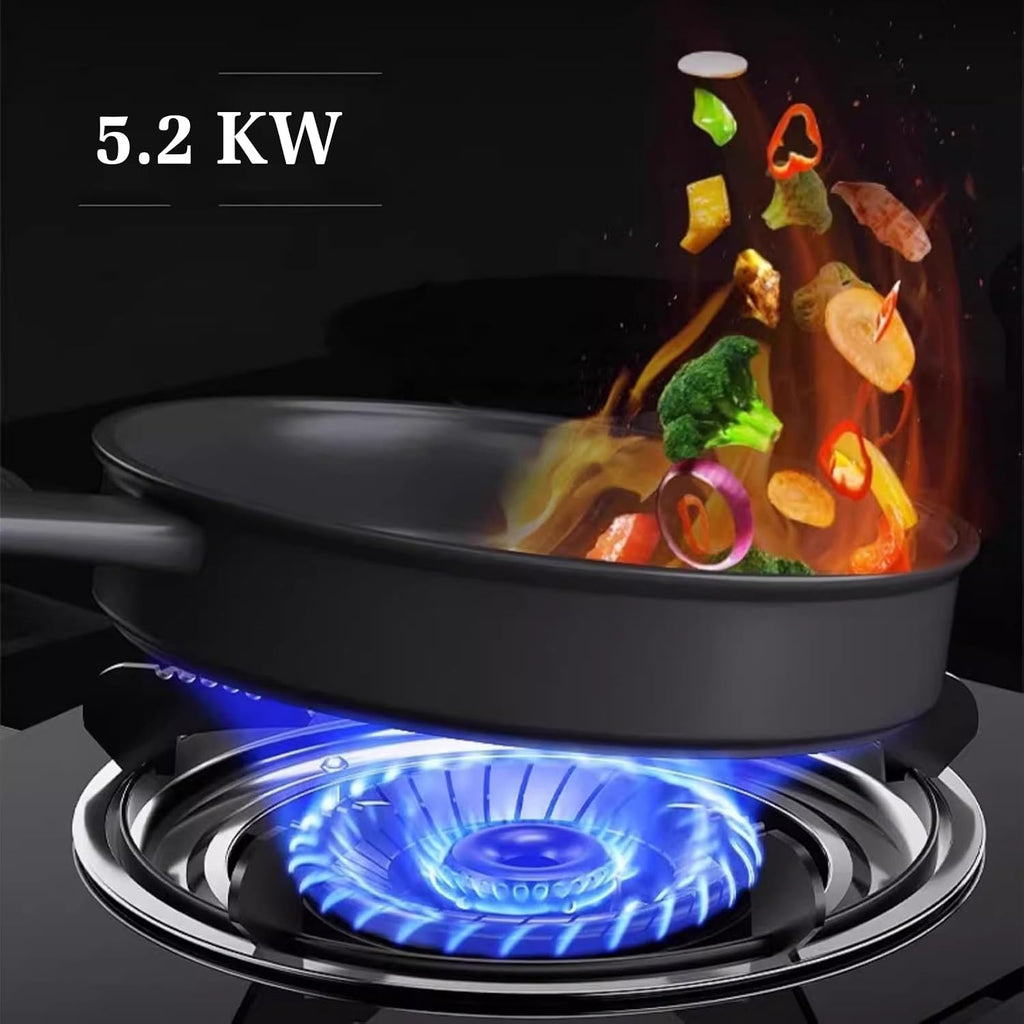 Gas Cooker 1 Burner,5.2KW Gas Stove,Tempered Glass Dining Table Cooking,with Flameout Protection Device,Gas/LP Gas Conversion Stove(LPG)