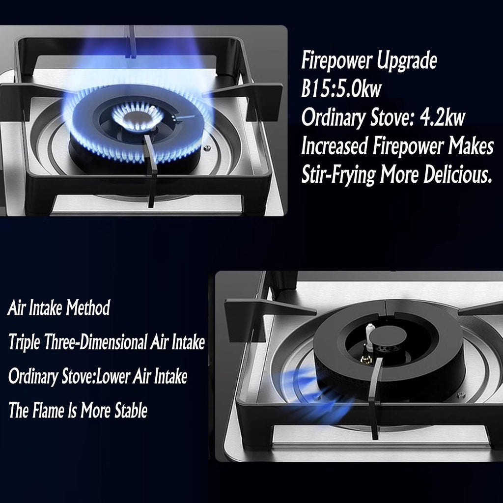 Propane Stove,tempered Glass Gas Cooktop,2 Burners Portable Propane Stove,Maximum 17742.4BTU Great for Family Restaurants and Food Trucks (Color : LPG)