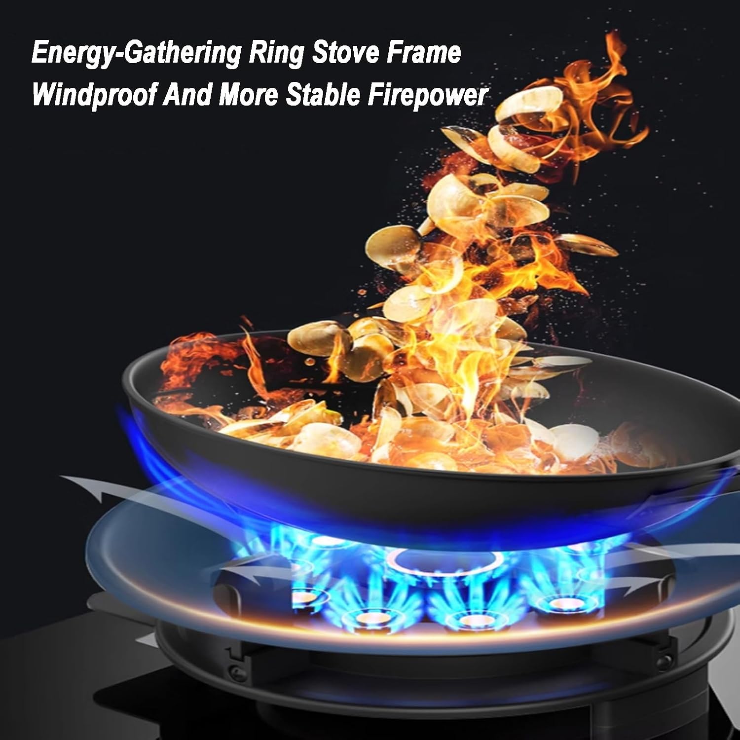Gas Cooker,5.2kw Single-Burner Gas Stove,Desktop and Embedded Dual-Purpose,Suitable for Family Restaurants,Energy-Saving(LPG)