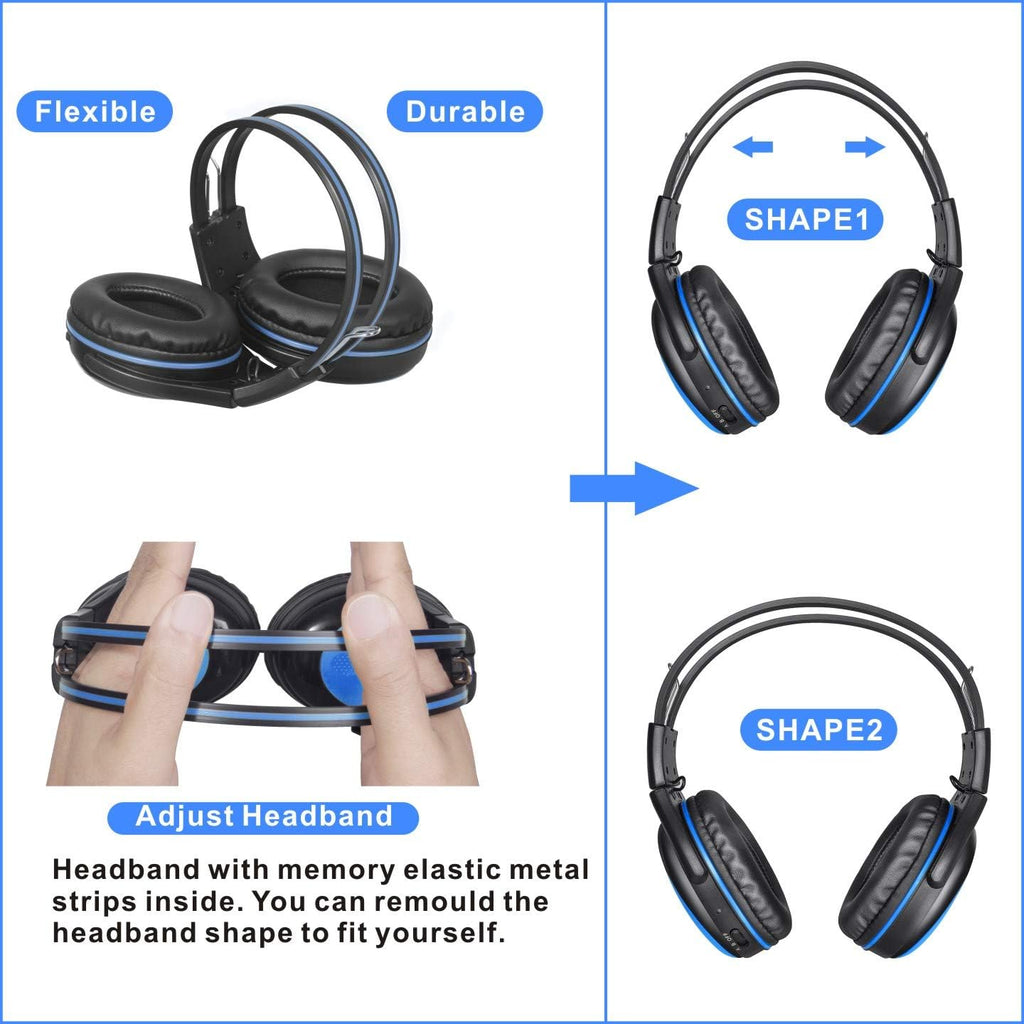 SIMOLIO Wireless IR Headphones for Car DVD and Bluetooth Headphones for Kids, Car Headphones Compatible with Honda Odyssey & uConnect VES & Dodge Grand Caravan & Chevy Suburban 2006-2022