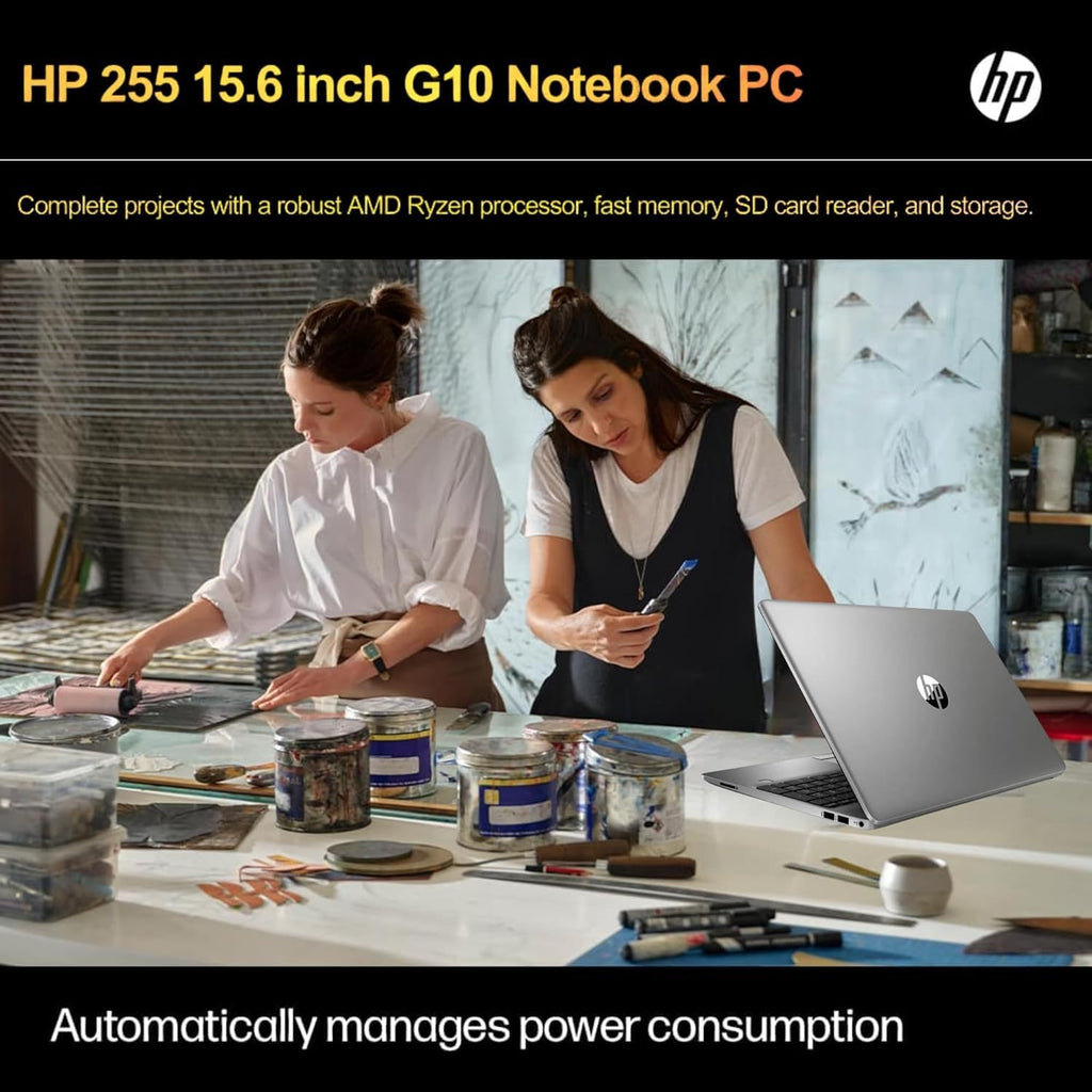 HP 255 G10 Laptop for Home or Work, 16GB RAM, 1TB SSD, 15.6' Full HD, Ryzen 3 7330U (Beat Intel i5-1135G7), HDMI, USB-C, Windows 11 Pro, Business and Fun Ready