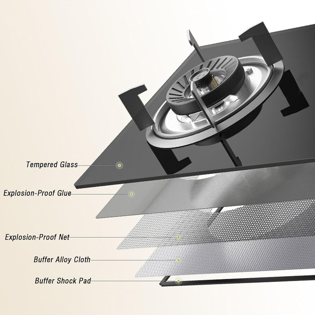 Propane Gas Stove,Single Burner Propane Stove,Max 17060BTU with Pulse Electronic Ignition Tempered Glass Suitable for Apartments Kitchens and More (Color : 17060BTU, Size : LPG)