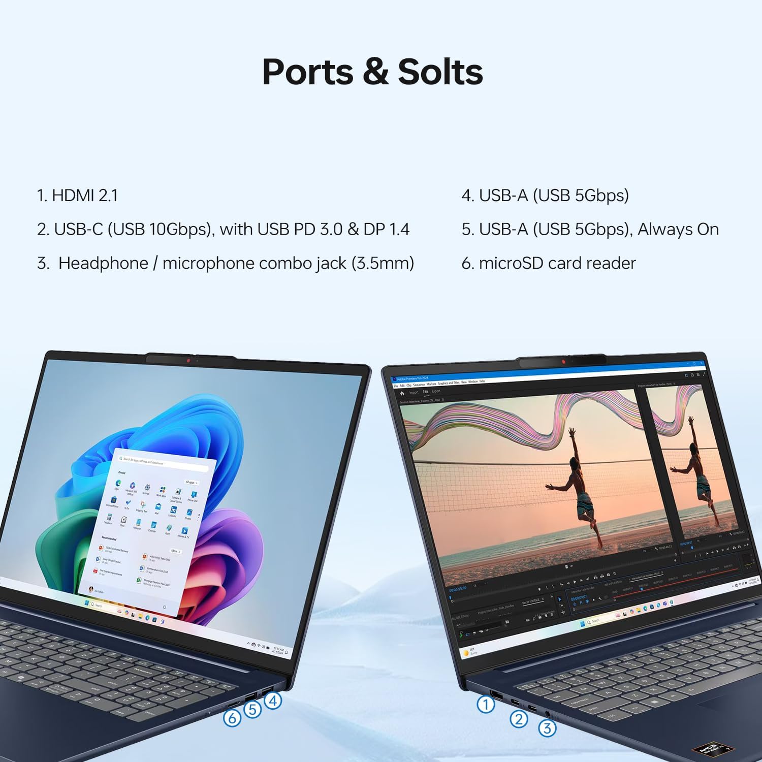 Lenovo 2025 IdeaPad Slim 5 Next Gen AI Copilot Business Laptop, 16' FHD+ Touchscreen, AMD Ryzen 7 350, 64GB DDR5 RAM, 2TB SSD, Backlit KB, Wi-Fi 7, W11P, Bundle with ADATA 512GB External SSD