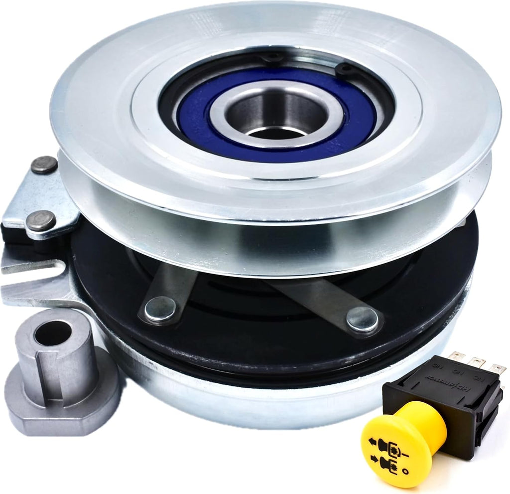 BIGBearing HiTorque 130ftlb (OEM 105) Solid Steel Billet Pulley Clutch 917-04174A & PTO Switch 925-04258A 925-04175A 925-3233A for Cub Cadet Troy-Bilt MTD Craftsman White 5219-51 5219-64 5219-79
