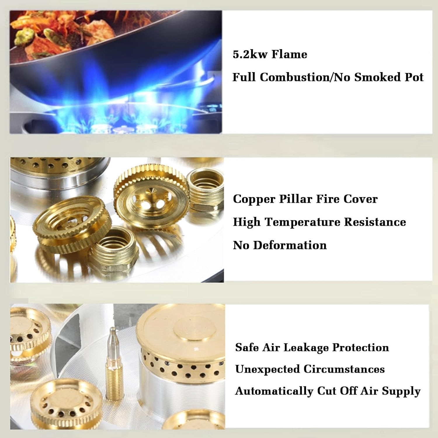 Gas Stove with 1 Burner,5.2KW Kitchen Counter Top Stove,Catering Indoor Regulators,with Accidental Flameout Protection Device,for Home Kitchen(LPG)