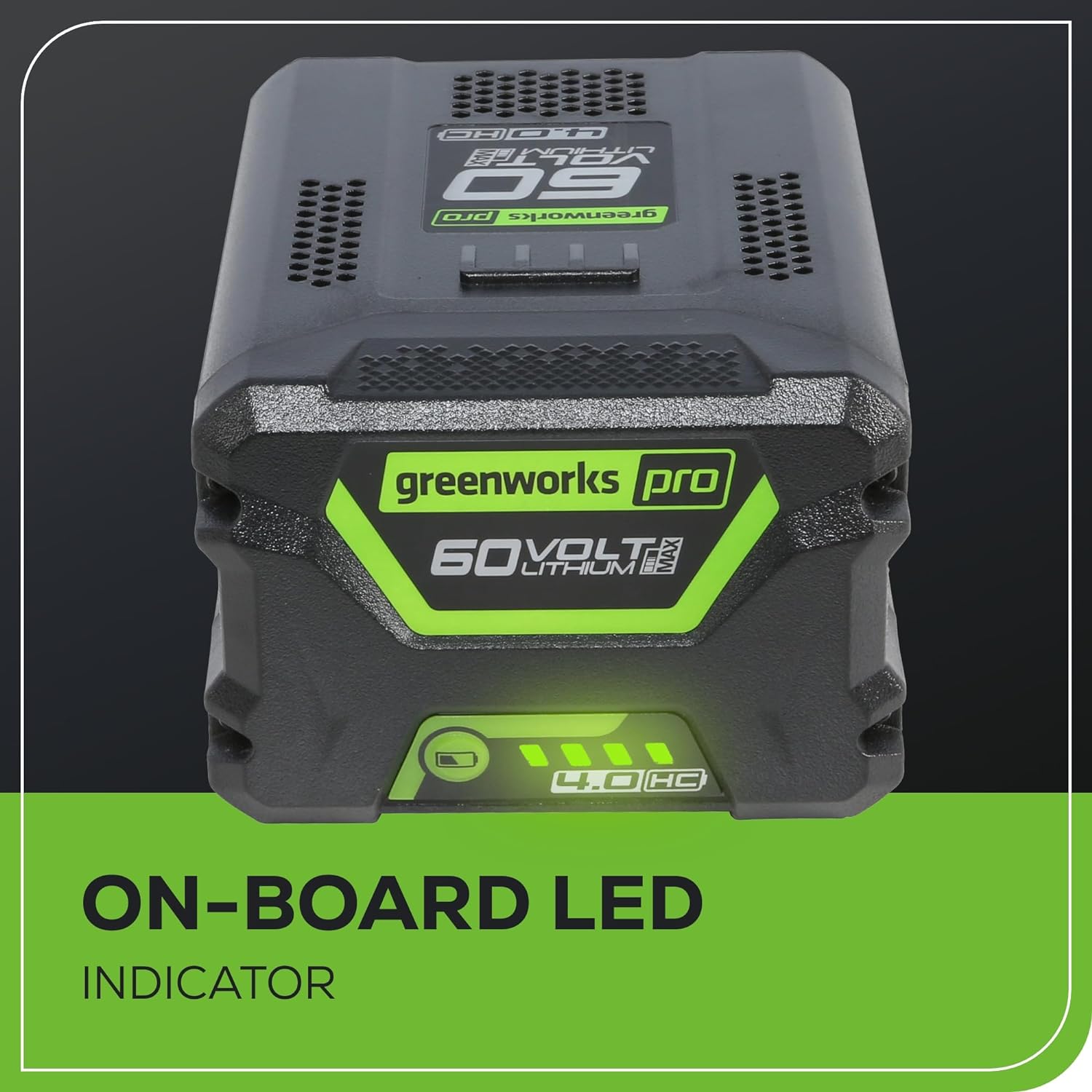 Greenworks 60V 4.0AH High Current (HC) Battery | Provides Fade-Free Power for Maximum Performance | Compatible with 75+ 60V Greenworks Tools