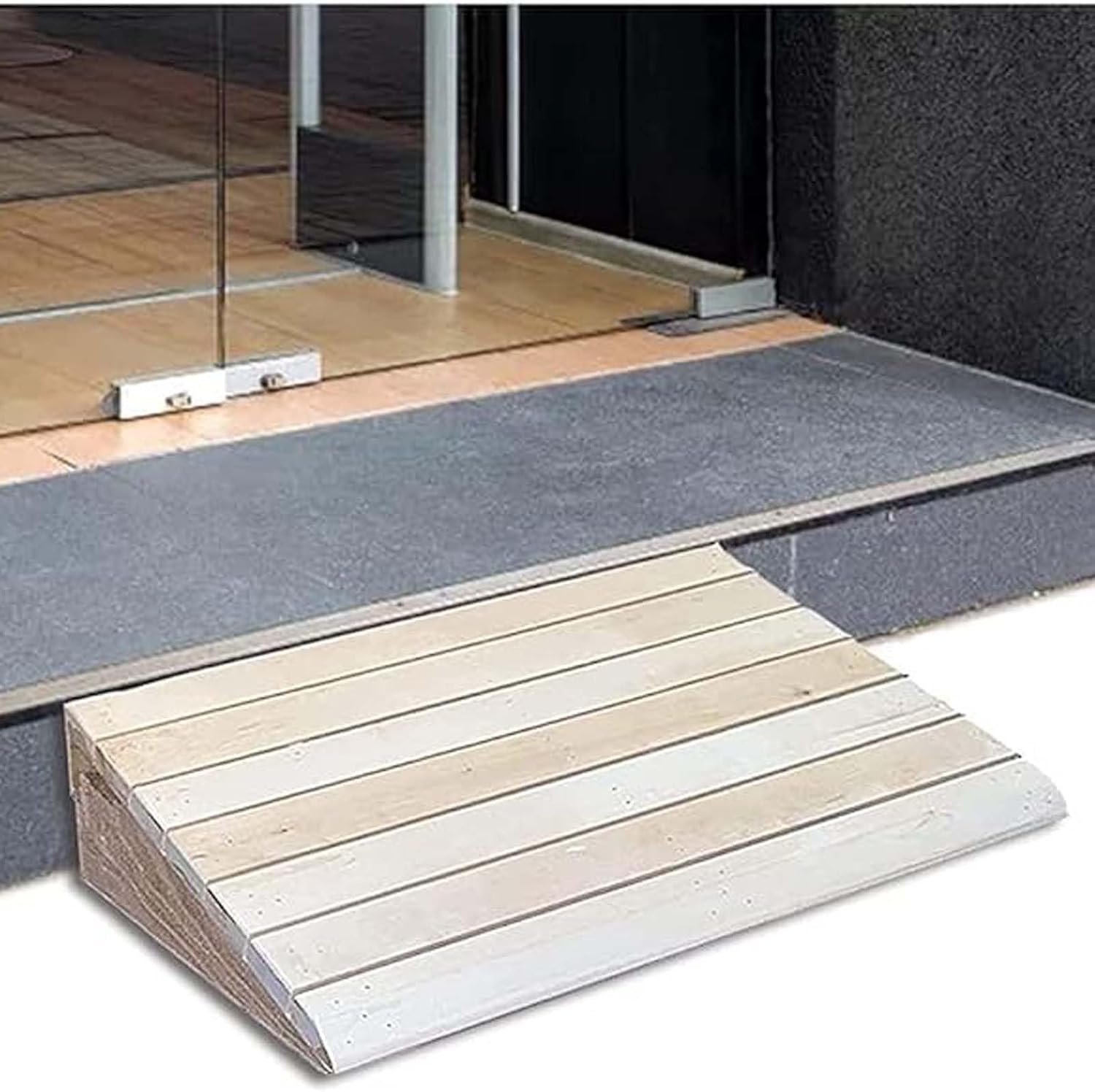 Doorway Ramp 35.4x20x8in, Portable Threshold Ramps, Wooden Portable Wheel Chair Ramp, Barrier-Free Lightweight, for Wheelchair Scooter Walkers Car Motorcycle