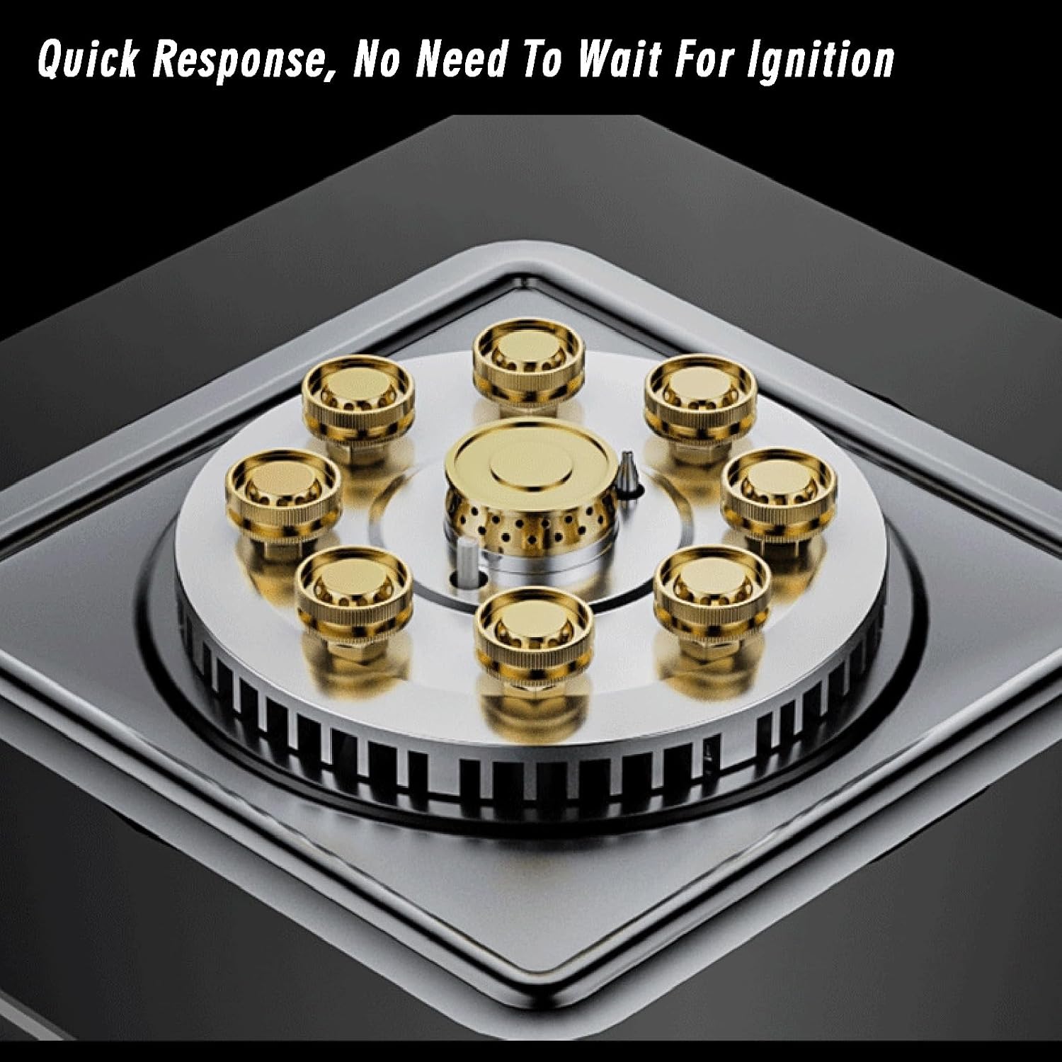 Gas Stove 1 Burner, 5.2W Nine-Cavity High-fire Timer, Tempered Glass Cast Iron Pot Rack, Gas/LP Gas Conversion Stove, with Flameout Protection (Size : LPG)