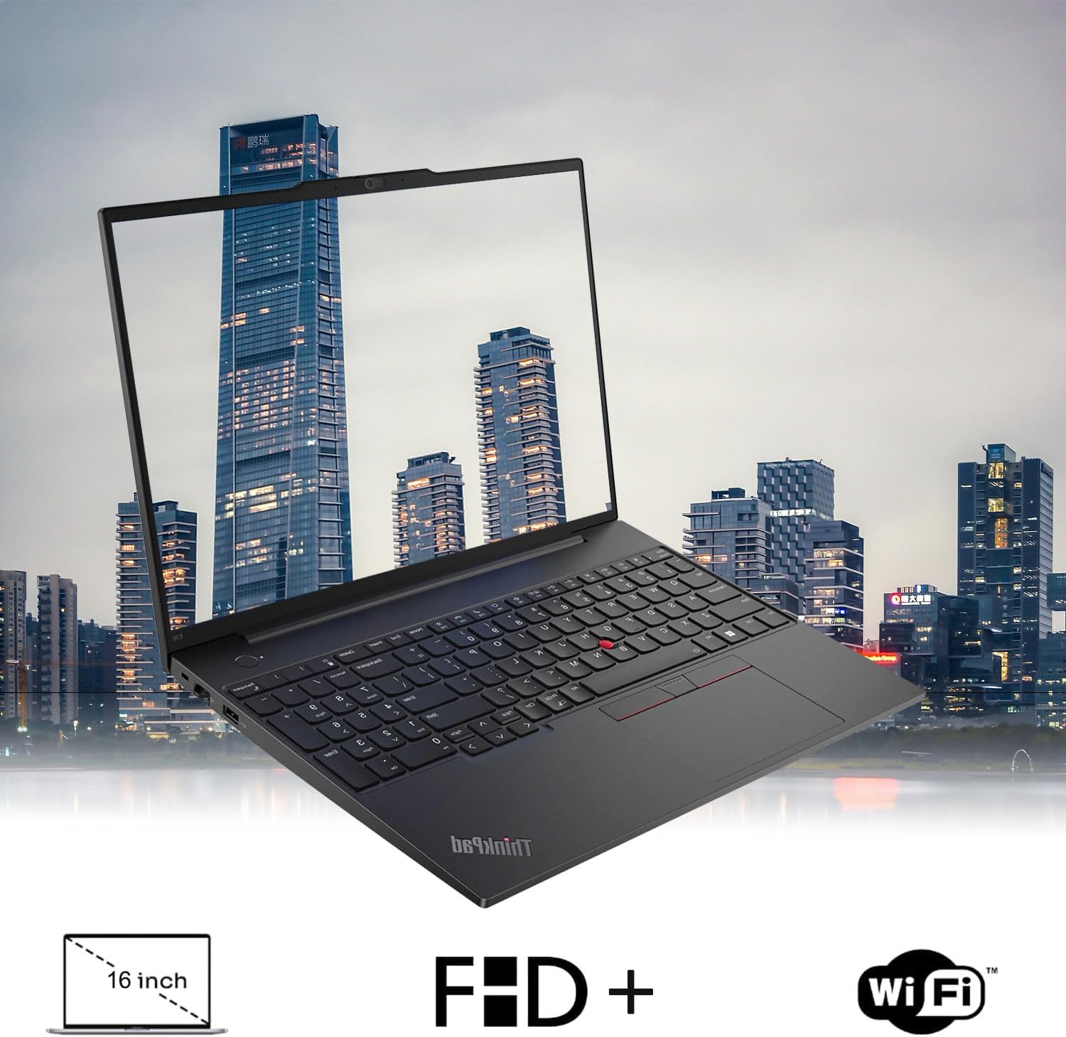 Lenovo ThinkPad E16 Gen 1 Business Laptop, 16' FHD+ Display, AMD Ryzen 7 7730U, 16GB RAM, 1TB SSD, Backlit Keyboard, Fingerprint Reader, HDMI, RJ-45, Wi-Fi 6, Windows 11 Pro, Black
