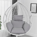 HUHJYUGE Egg Chair Cushion Only, Outdoor Hanging Swing Chair Seat Cushion Replacement, Thicken Waterproof Washable Hammock Chair Cushion with Headrest and Armrests, for Garden