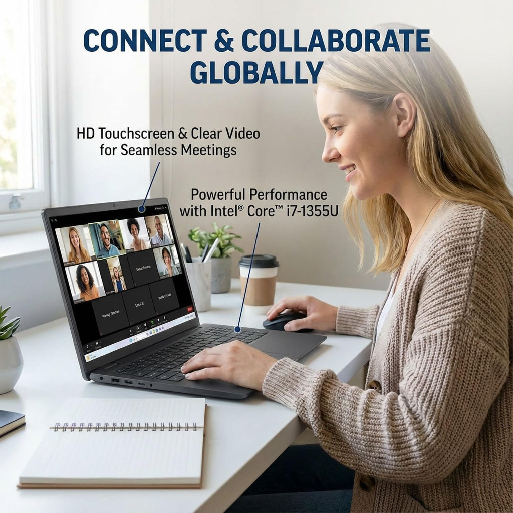 Dell 15.6' FHD Touchscreen Laptop, Intel Core i7-1355U, 32GB RAM, 2TB SSD, Wi-Fi 6 & Bluetooth, Copilot Ai, Windows 11, School, Business & Productivity, WOWPC Recovery USB