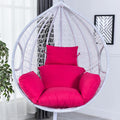 HUHJYUGE Egg Chair Cushion Only, Outdoor Hanging Swing Chair Seat Cushion Replacement, Thicken Waterproof Washable Hammock Chair Cushion with Headrest and Armrests, for Garden