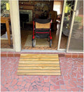 JYDQM Wheelchair Ramp Portable Door Threshold Ramp Wood, Non Slip Doorways Step Ramp, Mobility Entry Ramp for Wheelchair/Bike/Scooter, Curb Ramps for Seniors/Toddlers/Pets(Size:33.8 x 30 x 13cm)