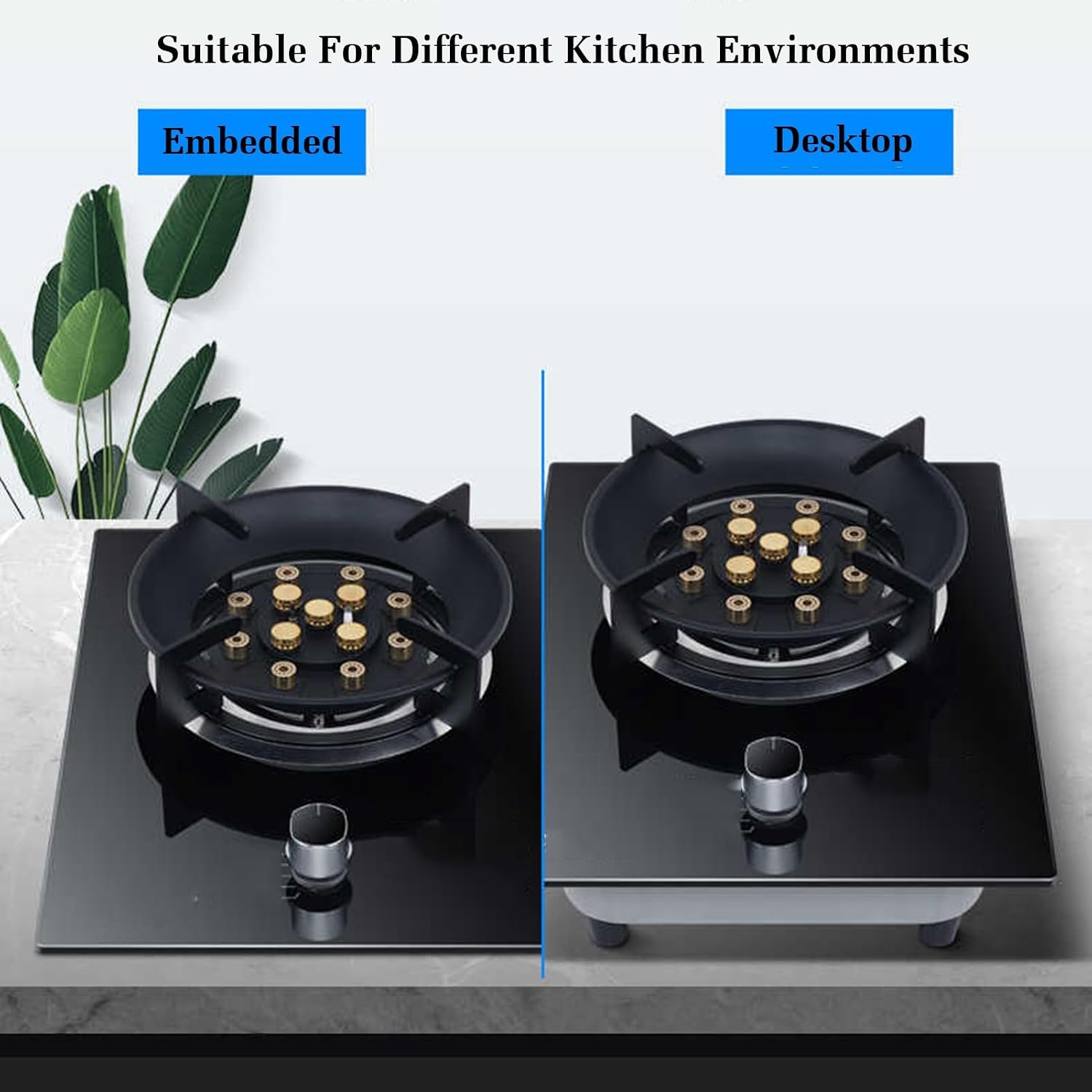 Gas Stove,Single Burner,8.5KW Camping Gas Cooker,Tempered Glass Cast Iron Pot Rack,Independent Timer Both Sides,with Flameout Protection,for Home Kitchen(LPG)