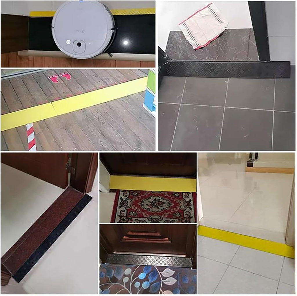 Portable Threshold Ramps, 3-9cm High, Indoor Curb Ramps, Non-Slip Kerb Ramp for Threshold Wheelchair Scooter Sweeping Robot, Door Step Accessible Rise Channel Mat (Color : Grå, Size : 100x9x3.5cm/39