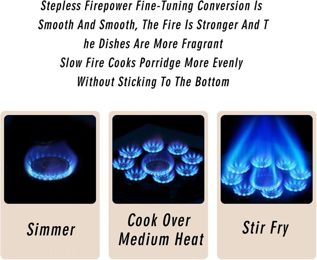 Household Single Burner,Nine-cavity Desktop Tempered Glass Gas Stove,Natural Gas/liquefied Gas Gas Stove,Flameout Protection (Size : LPG)