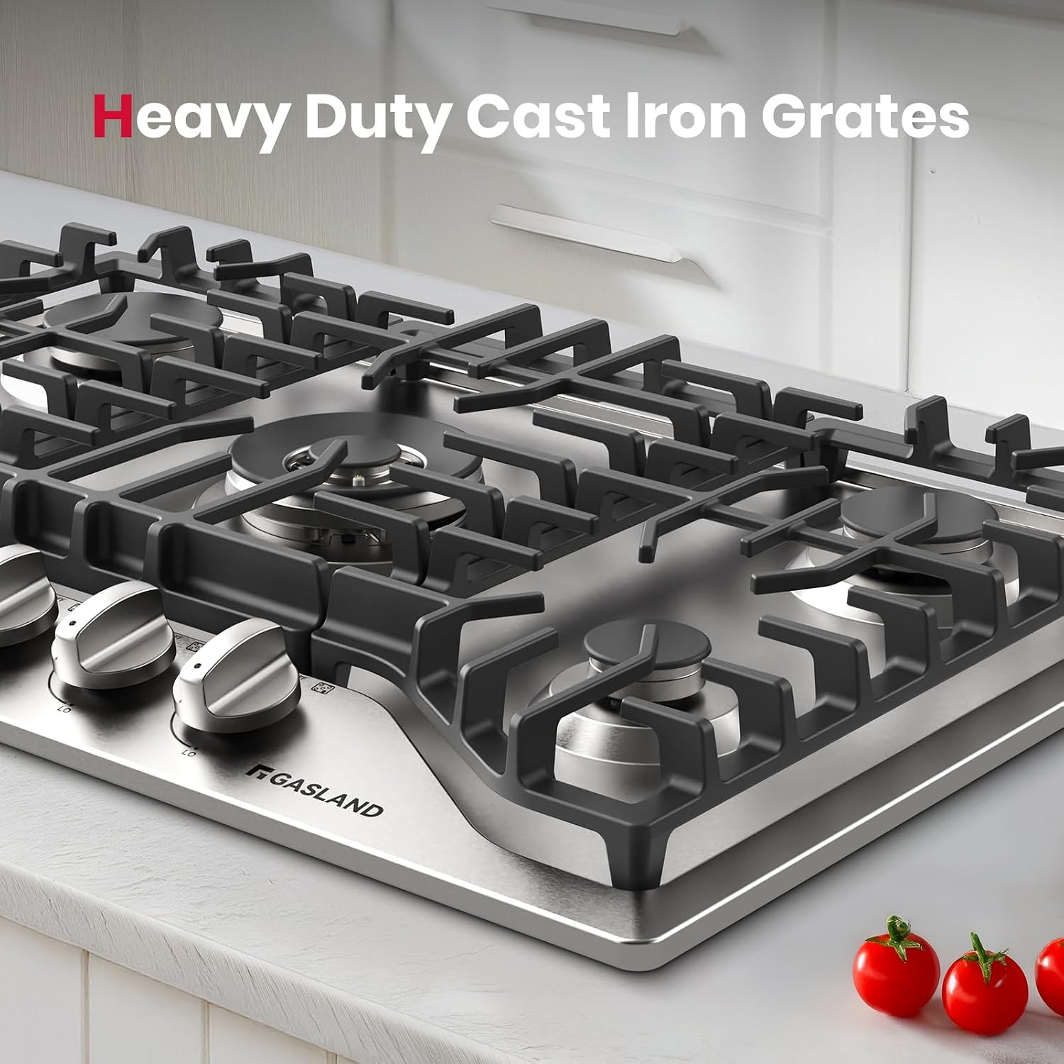 GASLAND Gas Cooktop 30 Inch, 5 Burners Propane Stovetop, Built-in NG/LPG Convertible Cooktops, Gas Countertop 120V Plug-in with Thermocouple Protection, 304 Stainless Steel Panel, CSA Certified