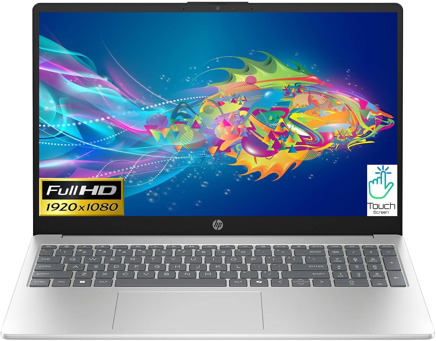 HP 15 Touch Slim Laptop in Silver Intel 10-core i5-1335u (Beats i7-1255u) 16GB RAM 512GB SSD 15.6in Full HD HDMI W11 (15-FD50 - Renewed)