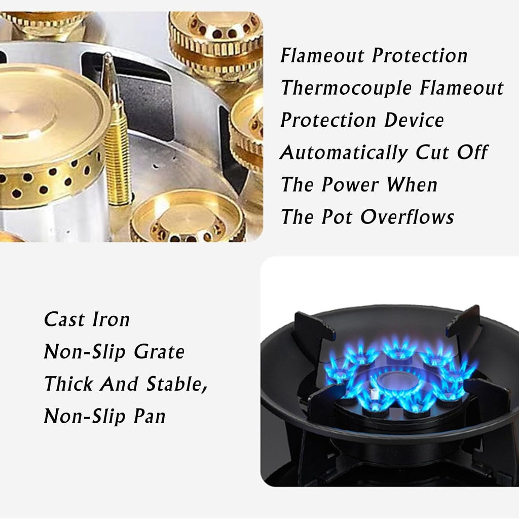 Propane Stove,2 Burners Portable Propane Stove,17742.4BTU High Power Tempered Glass Gas Cooktop for Kitchen Outdoor RV and Apartments (Color : NG)