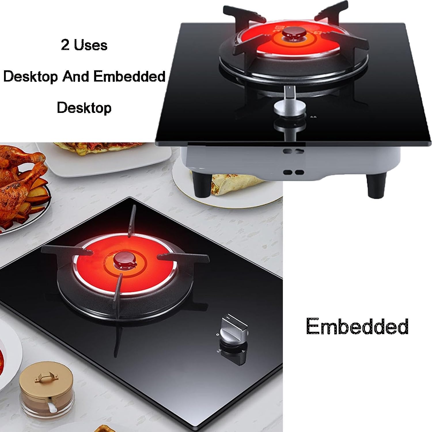 Single-Burner Gas Stove, Natural Gas/liquefied Gas Available, with Flameout Protection,for Tailgating, Seafood Boil,Home Brewing(NG)