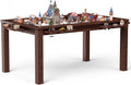 Convertible Board Game Table for 4-6 Players, Spacious Gaming Space w/Clean-Edge Table Top, Non-Slip Play Mat, Cup Holder & Game Tray, Dining Table w/Storage for DND, Poker Card, Family Dinner