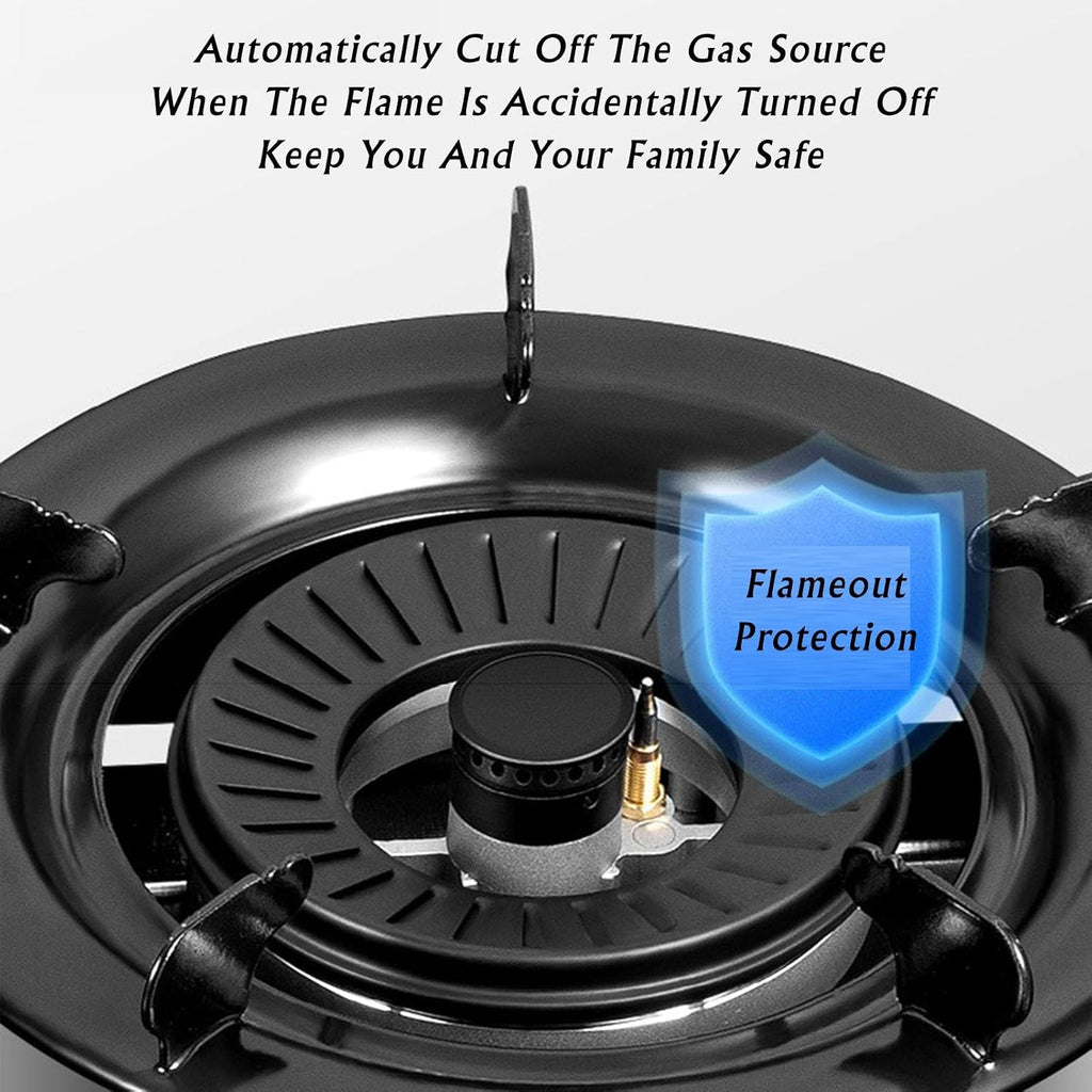 Propane Stove,2 Burners Portable Propane Stove,17742.4BTU High Power Stainless Steel Gas Cooktop for Kitchen Outdoor RV and Apartments(black) (Color : NG)