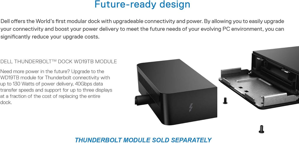 Dell WD19 180W Docking Station (130W Power Delivery) USB-C, HDMI, Dual DisplayPort, Black (KXFHC 0KXFHC 210-ARIQ)