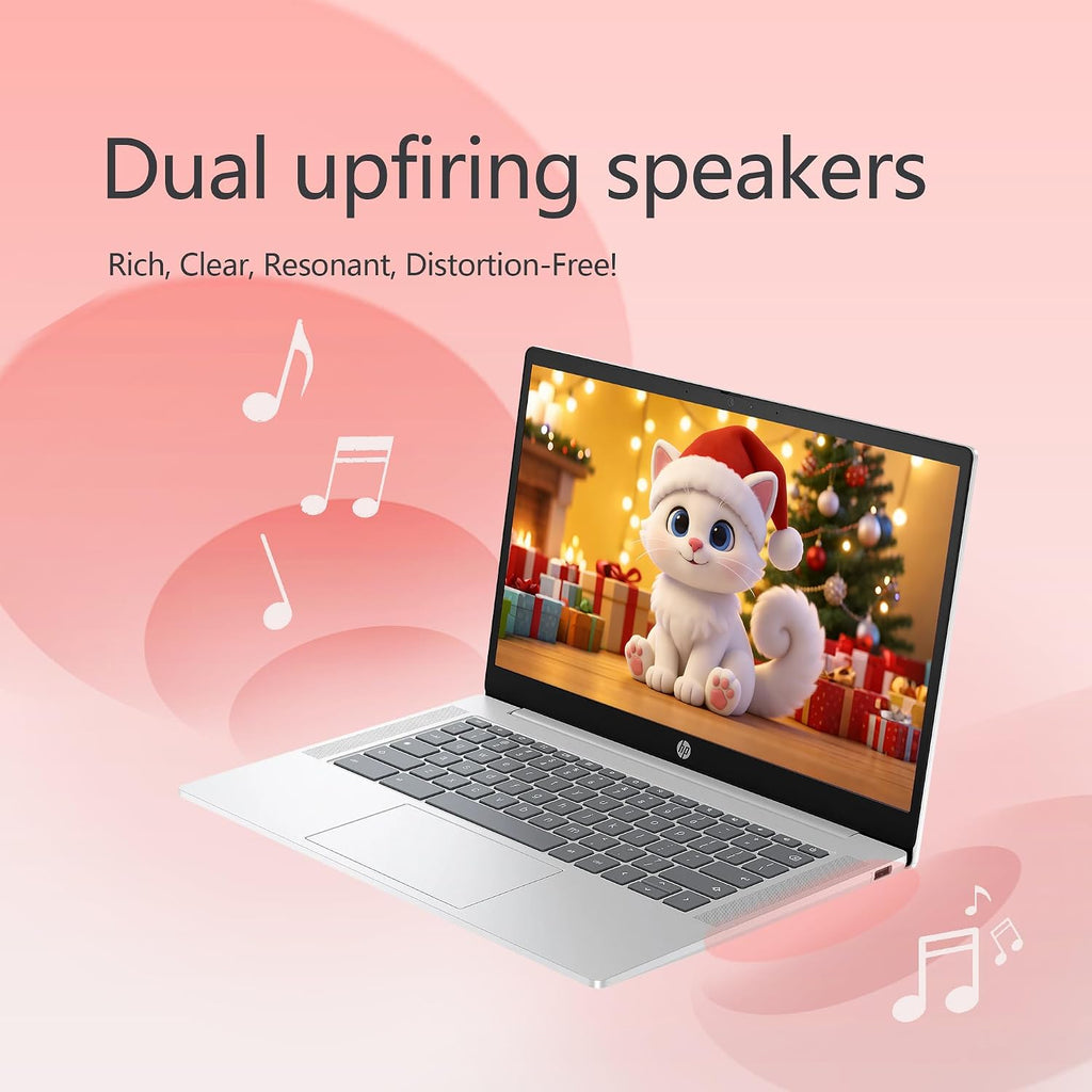 HP Business & Education Chromebook – Cloud-First Workflows, Intel Processor N200, 4GB RAM, 640GB (128GB UFS+512 GB SD Card) Storage, 14' HD, ChromeOS, Docking Station & Earphones (Sliver)