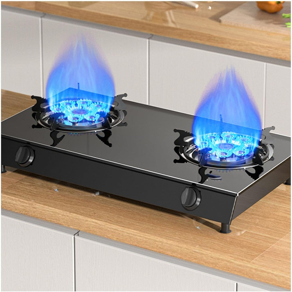 Propane Stove 2 Burners Portable Propane Stove,14330.4BTU High Power Tempered Glass Gas Cooktop for RV Outdoor Kitchen and Apartment (Color : NG, Size : Style 1)