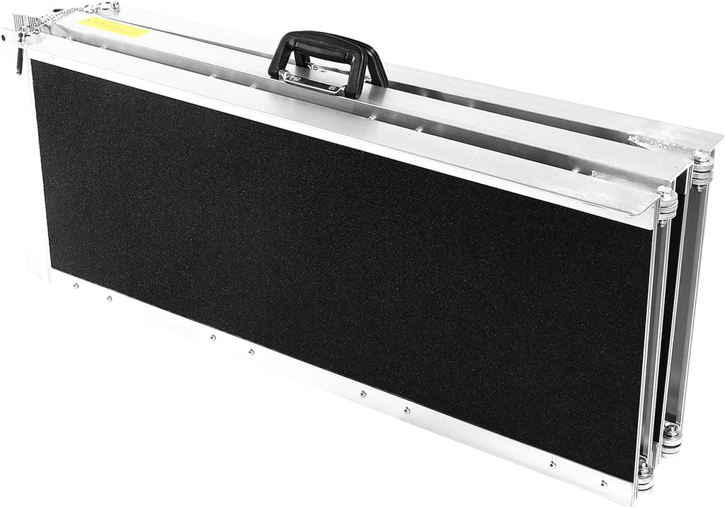 Generic Portable Wheelchair Ramp Folding Aluminum Handicap Ramp Door Threshold Wheelchair Ramp for Home Steps Stairs Entry Threshold Doorways