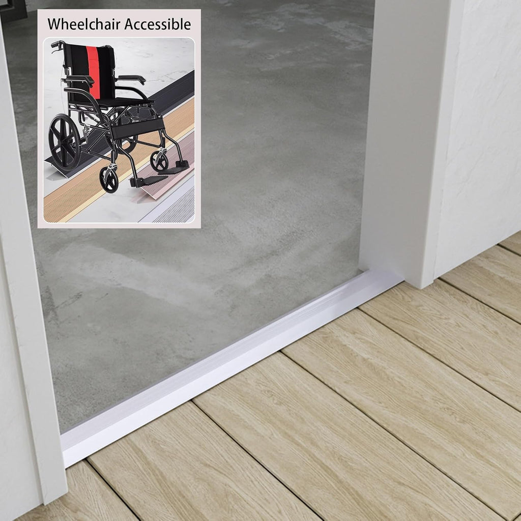 4inch Wide Floor Transition Strip Threshold Ramps for Doorways, Fluted Aluminum Reducer, Flooring Edge Trim, Wood To Tile, Vinyl To Laminate, Carpet To Tile ( Color : Silver , Size : 140cm/55.1in/4.6f