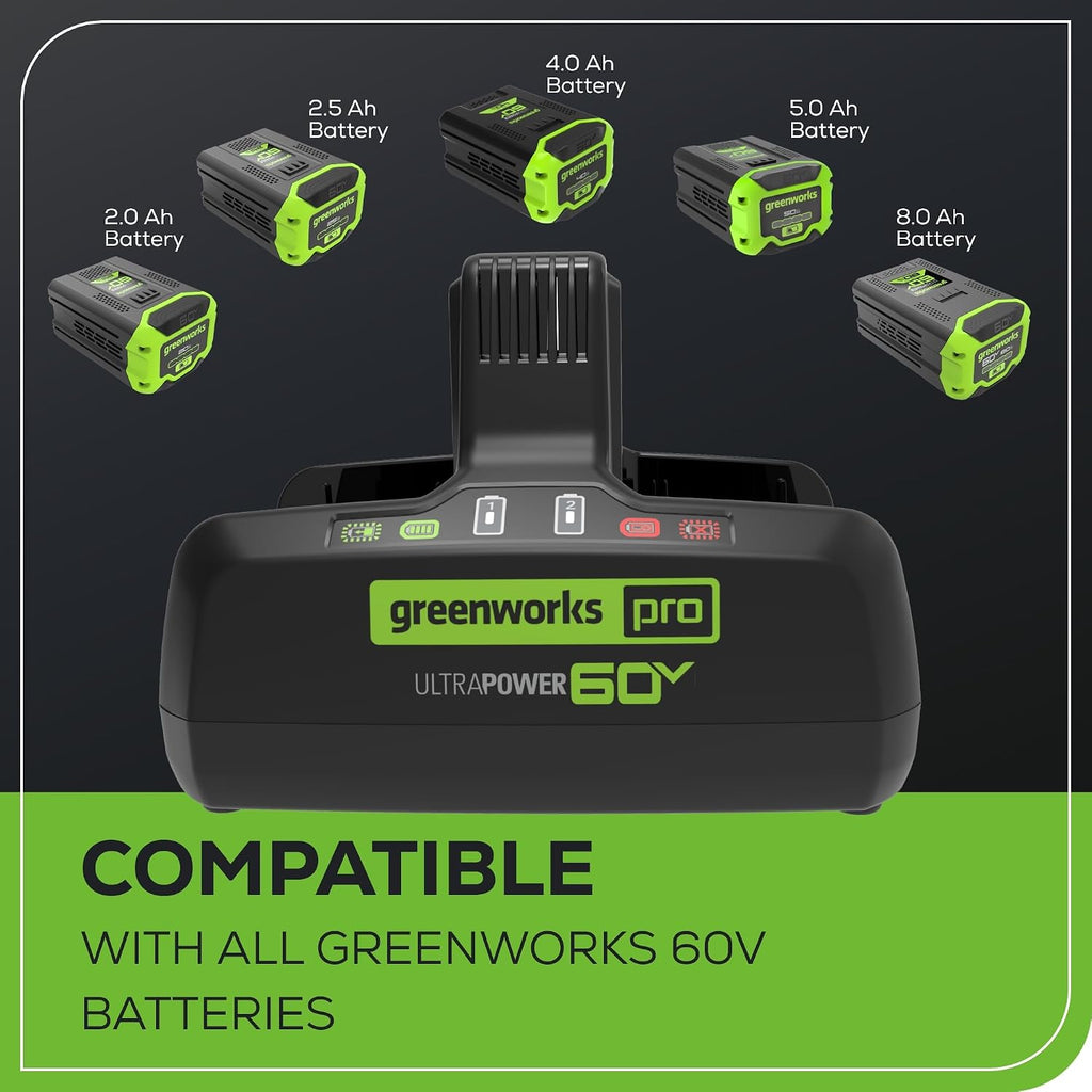 Greenworks Pro 60V 10A Dual Port Rapid Charger