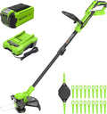 Greenworks 40V 13' Cordless String Trimmer/Weed Wacker + Edger (Includes 20 Blades), 2.0Ah Battery and Charger Included