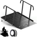 Upgraded Portable Wheelchair Ramp with Handrails and Adjustable Flap, Non-Slip Heavy Duty Handicap Ramp 770lbs Load Capacity, Wheelchair Ramp for Home Steps, Stairs, Doorway, 49.2' L x 35.8'