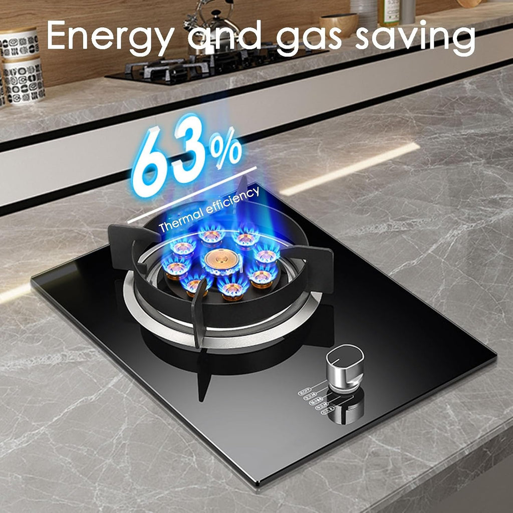Gas Hob, Gas Cooker 5.2kw Desktop and Embedded Gas Stove, Gas Cooktop with Flame Failure Protection NG/LPG, Single Burner for Home Camping Outdoor(LPG)