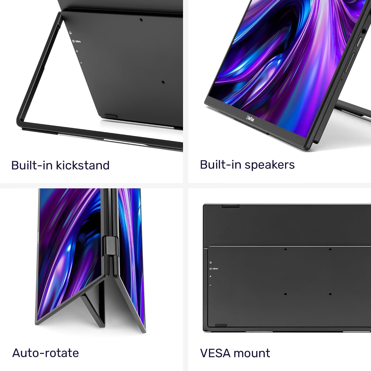 SideTrak Solo Book 15.6' Foldable Dual Screen Portable Monitor - FHD Portable Stacked Monitor, External Display for Laptop, Extender with Stacked Dual Monitors for Mac, PC, and Chromebook