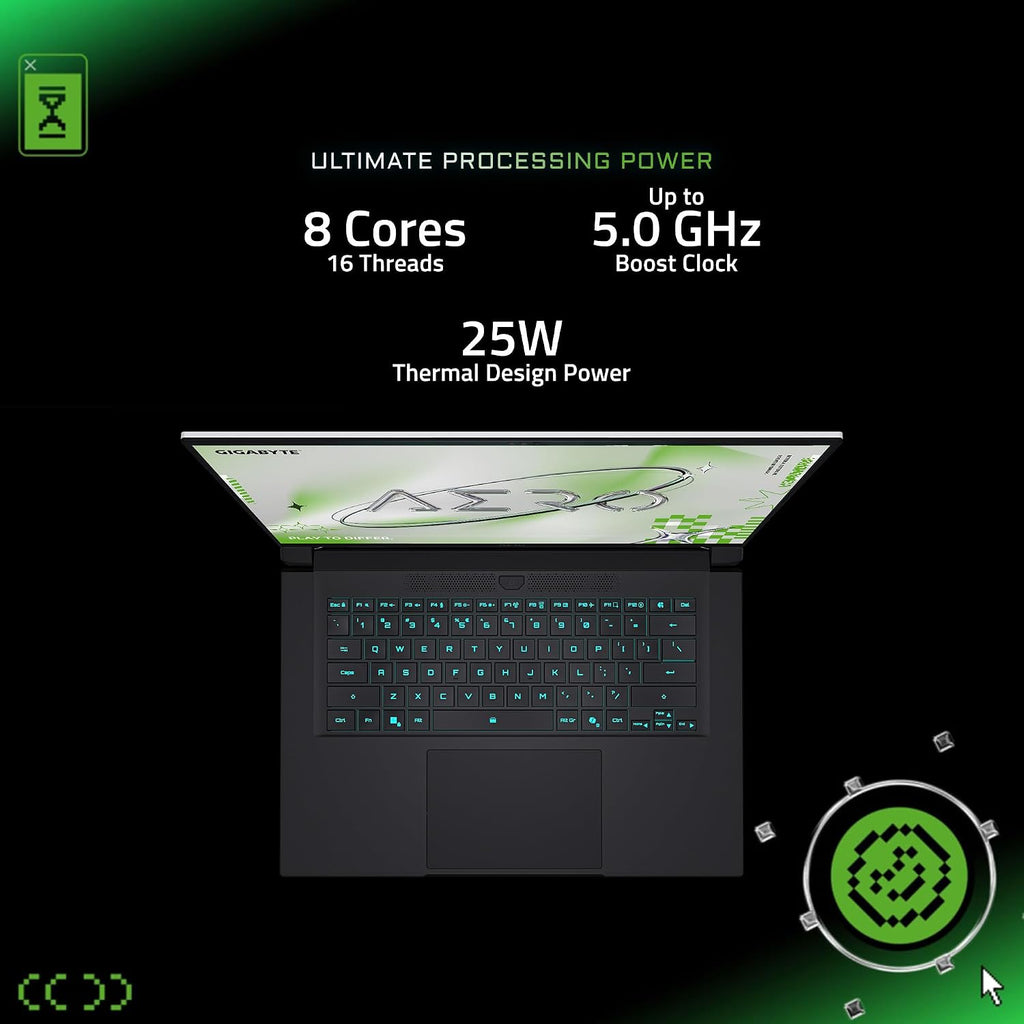 GIGABYTE AERO X16, Copilot+ PC - 165Hz 2560x1600 WQXGA - NVIDIA GeForce RTX 5070 - AMD Ryzen AI 7 350-1TB SSD with 32GB DDR5 RAM - Windows 11 Home - Lunar White