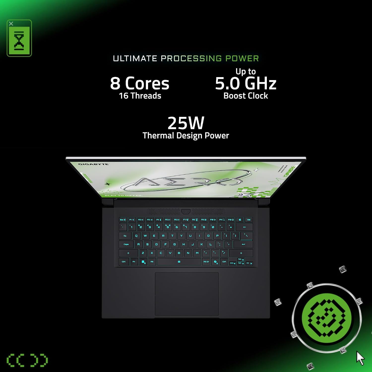 GIGABYTE AERO X16, Copilot+ PC - 165Hz 2560x1600 WQXGA - NVIDIA GeForce RTX 5070 - AMD Ryzen AI 7 350-1TB SSD with 32GB DDR5 RAM - Windows 11 Home - Lunar White