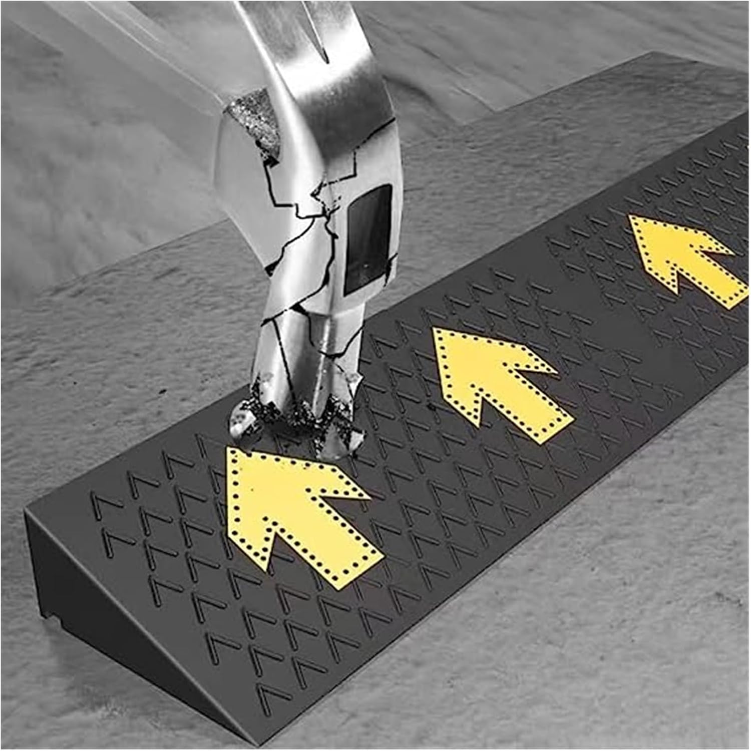Rubber Curb Ramps Non-Slip Threshold Ramp for Outdoor, Kerb Ramps 3in - 7in Rise Loading Ramp Driveway Ramp for RV, Truck, Loading Dock, 6 Ton. Capacity (Color : Black, Siz