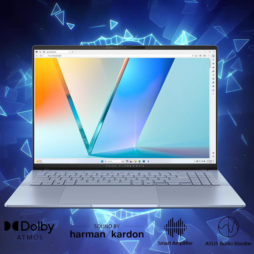 ASUS Vivobook S16 AI PC Laptop | 16' 2.8k OLED 120Hz | Intel Core Ultra 9 285H | 32GB DDR5 1TB SSD | RGB Backlit for Creator Designer Business Professional Win11 Pro w/DLCA Accessory