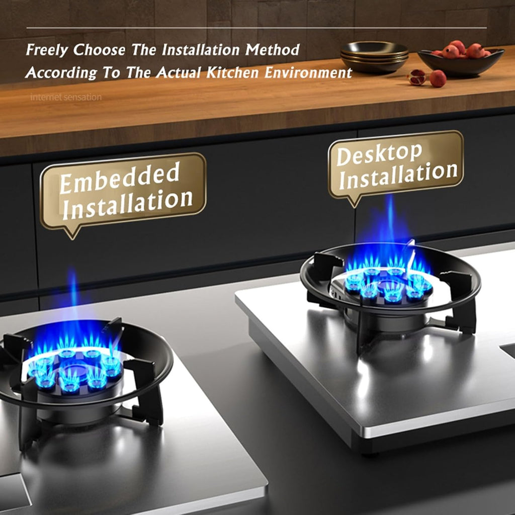 Propane Stove,2 Burners Portable Propane Stove,Stainless Steel Gas Cooktop,Maximum 17742.4BTU for Home Kitchens, Restaurants and Food Trucks (Color : NG, Size : Style 2)