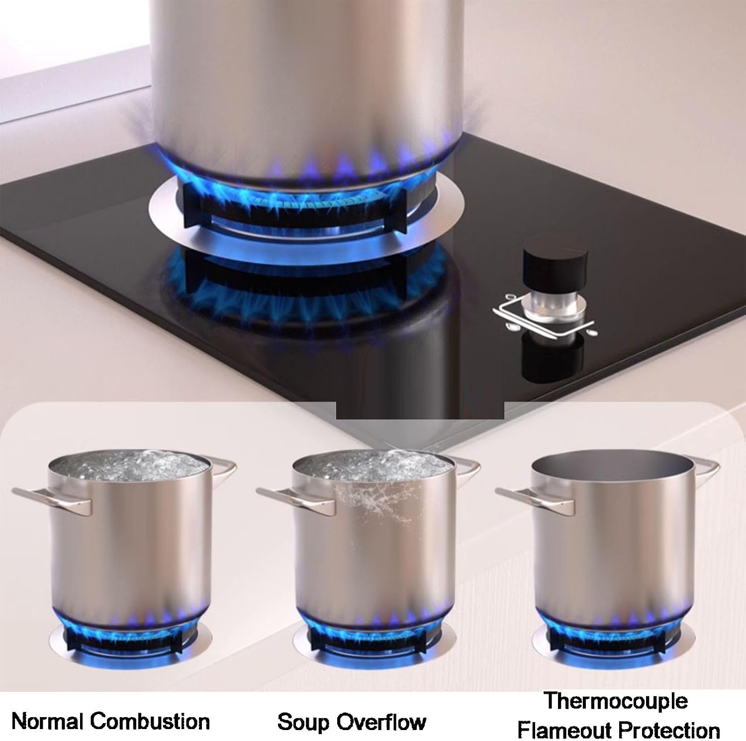Single Burner Propane Stove,Propane Gas Cooktop,Auto Ignition Camping Single Burner LPG/NG for RV,Apartments,Outdoor(LPG)