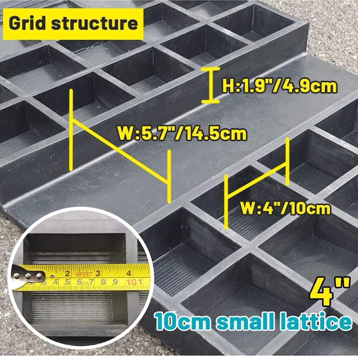Curb ramp Bridge Ramp for Get in and Out of Houses, Rubber Threshold Ramps for Wheelchairs/Walkers, Non Slip Indoor Outdoor Patio Transition Ramp (Size : 50 * 91 * 8Cm(19.7 * 35.8 * 3.1Inch))