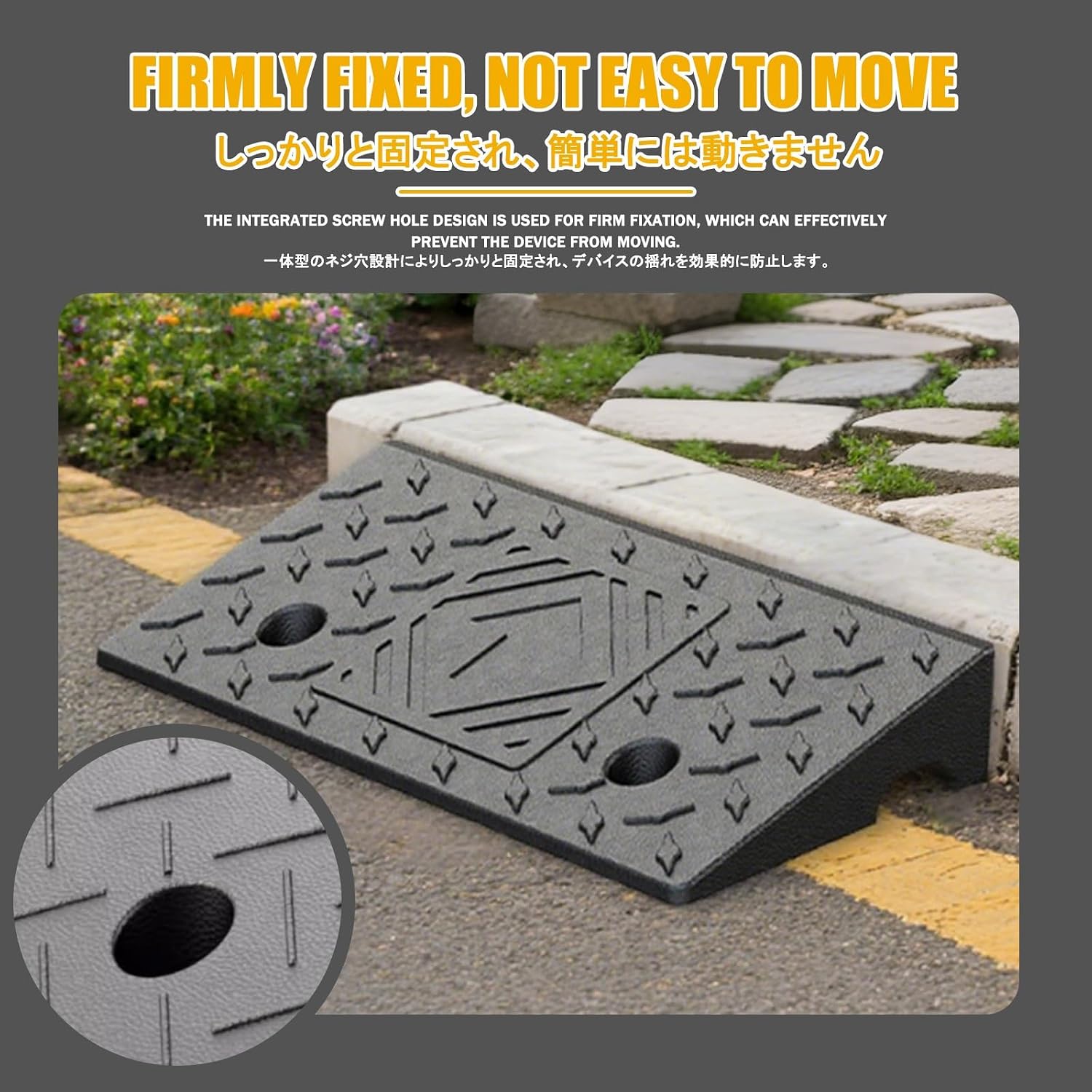 Threshold Ramps，Portable Lightweight Ramps，Rubber Kerb Ramps Height，Garage Lifting Tools，Suitable for Door Driveways, Sidewalks, Scooters, Motorcycles.(100 * 25 * 9cm/39.4 * 9.8 * 3.5in)