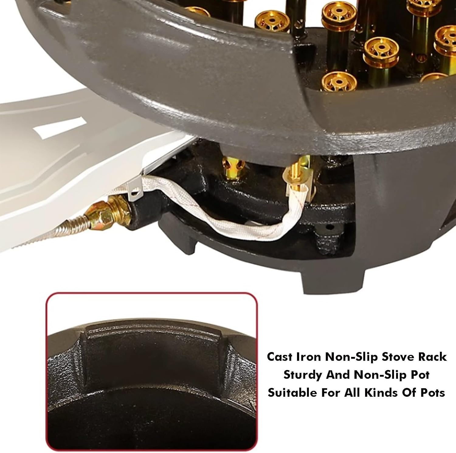 20kW Portable Cooktop,Single Burner Gas Stove,LPG/NG Hob with Flameout Protection,Cast Iron Pot Rack for Caravan and Camping(NG,34x53x22cm)
