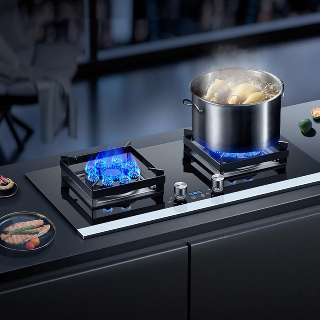 Propane Stove,2 Burners Portable Propane Stove,tempered Glass Gas Cooktop,Maximum 17060BTU Suitable for Home Kitchens and Dining Rooms (Color : NG, Size : Style 2)