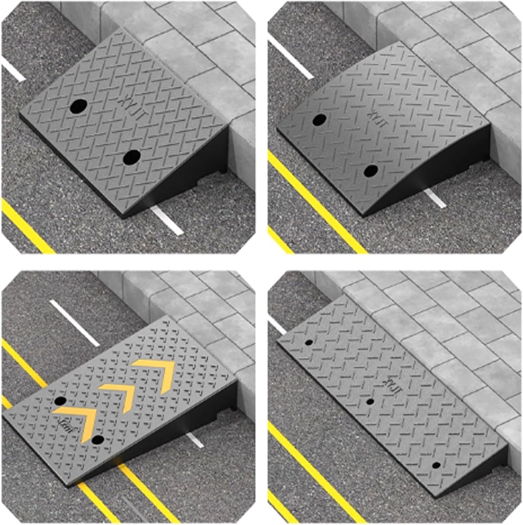 Rubber Curb Ramps，Door Step Ramp，Portable Curb Ramp, Heavy Duty Rubber Threshold Ramp，Threshold Ramps，for Sidewalk，Warehouses, Garages, Sidewalks, Wheelchairs(50*100*19cm/19.7*39.4*7.5in)