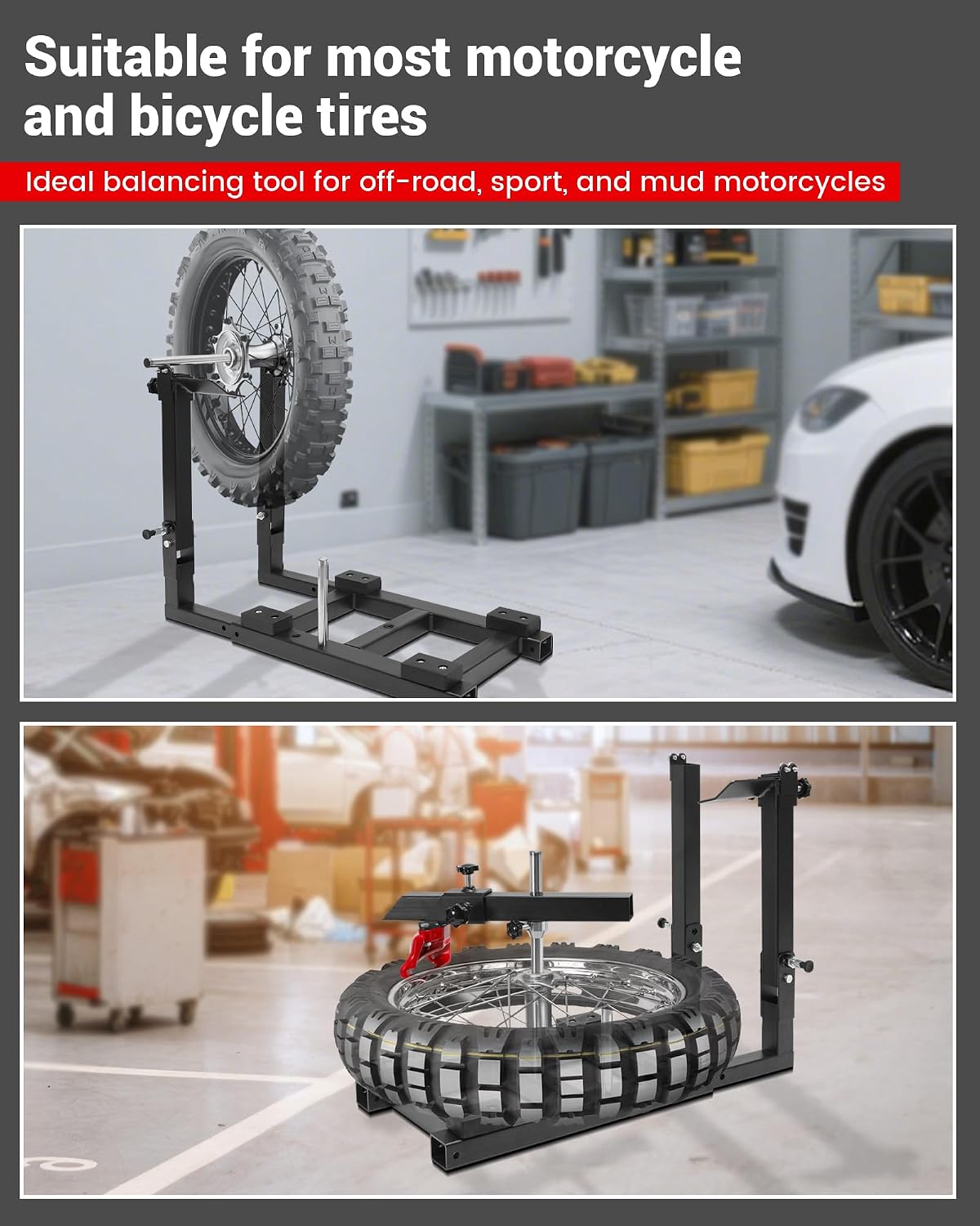 Manual Tire Changer Machine, Portable Tire Mounting & Balancing Machine with Duck Head, Fit for Motorcycles, Lawn Mower, Bike, ATV, UTV, Golf Cart, Electric Bikes