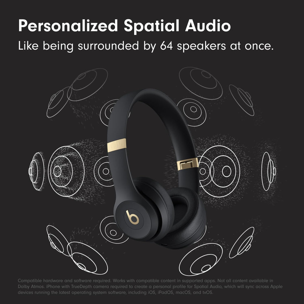 Beats Solo 4 Wireless Headphones with 20W Power Adapter - Black & Gold